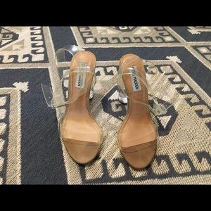 Steve maddens clear strap chunky heels